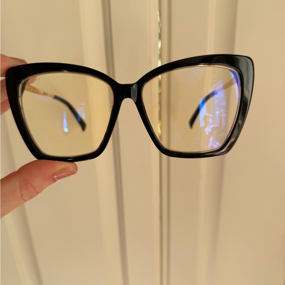 Diff Becky IV Cat Eye Eyewear Classic Black Glasses - Picture 4 of 8